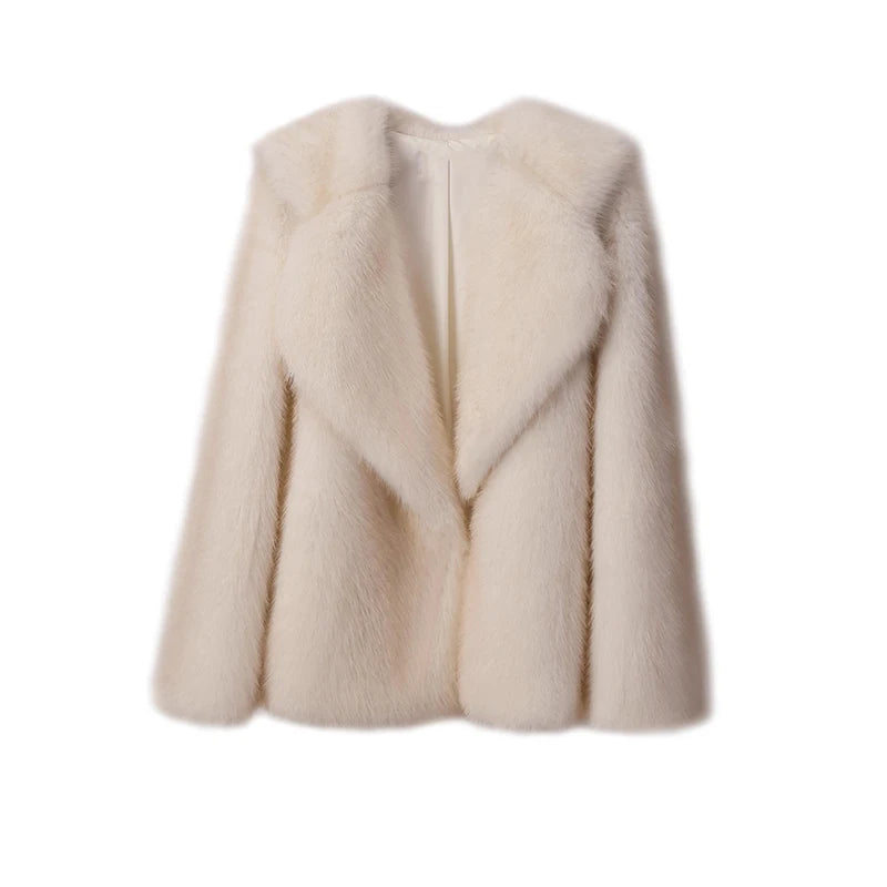 Faux Fur Long Fluffy Overcoat Outerwear