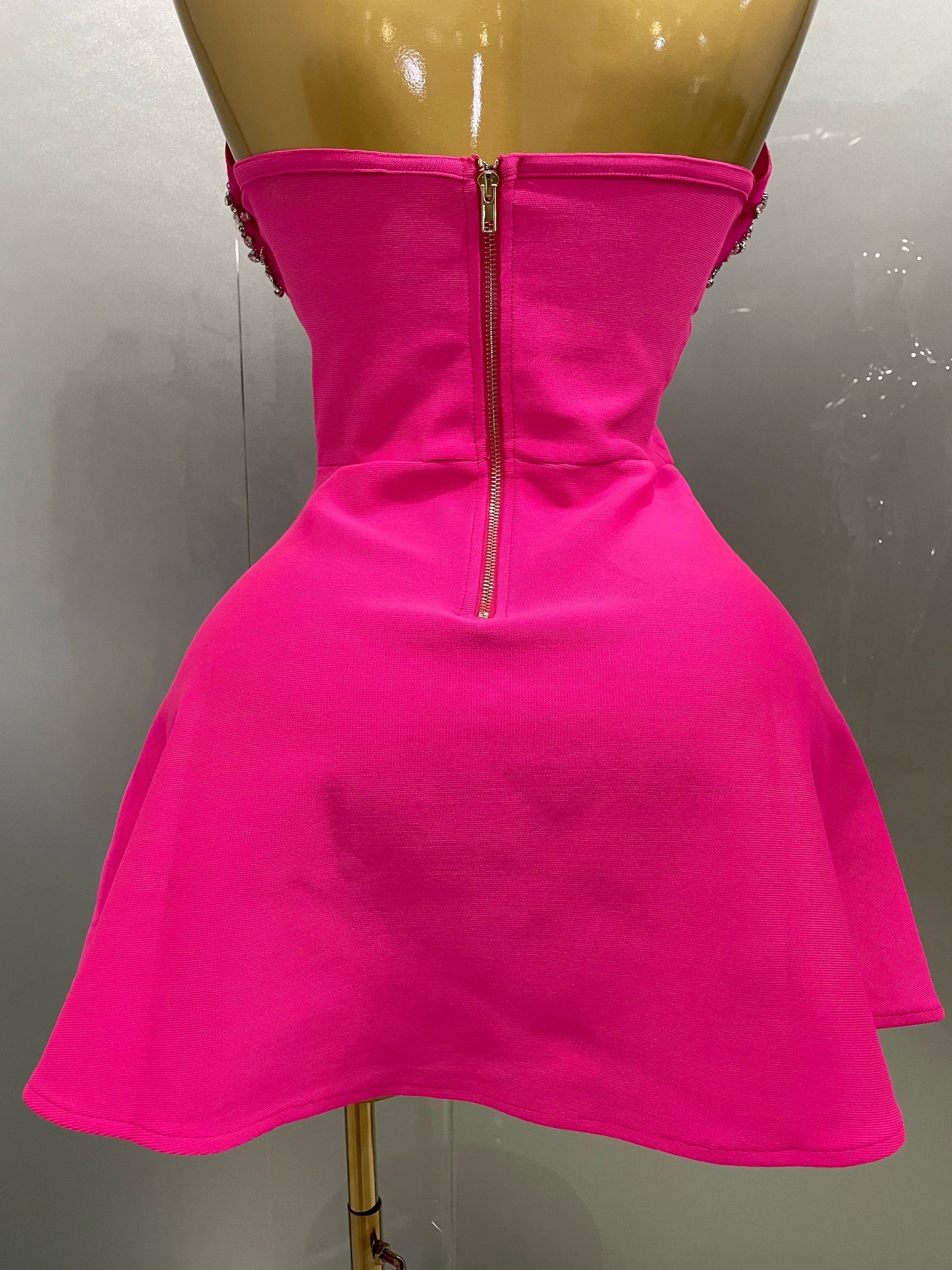 Off the Shoulder Shinning Crystal Bodycon Bandage Dress