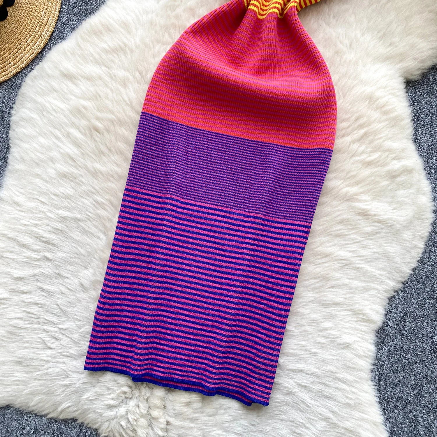 Chic Knit V Neck Sleeveless Elastic Sheath Sundress