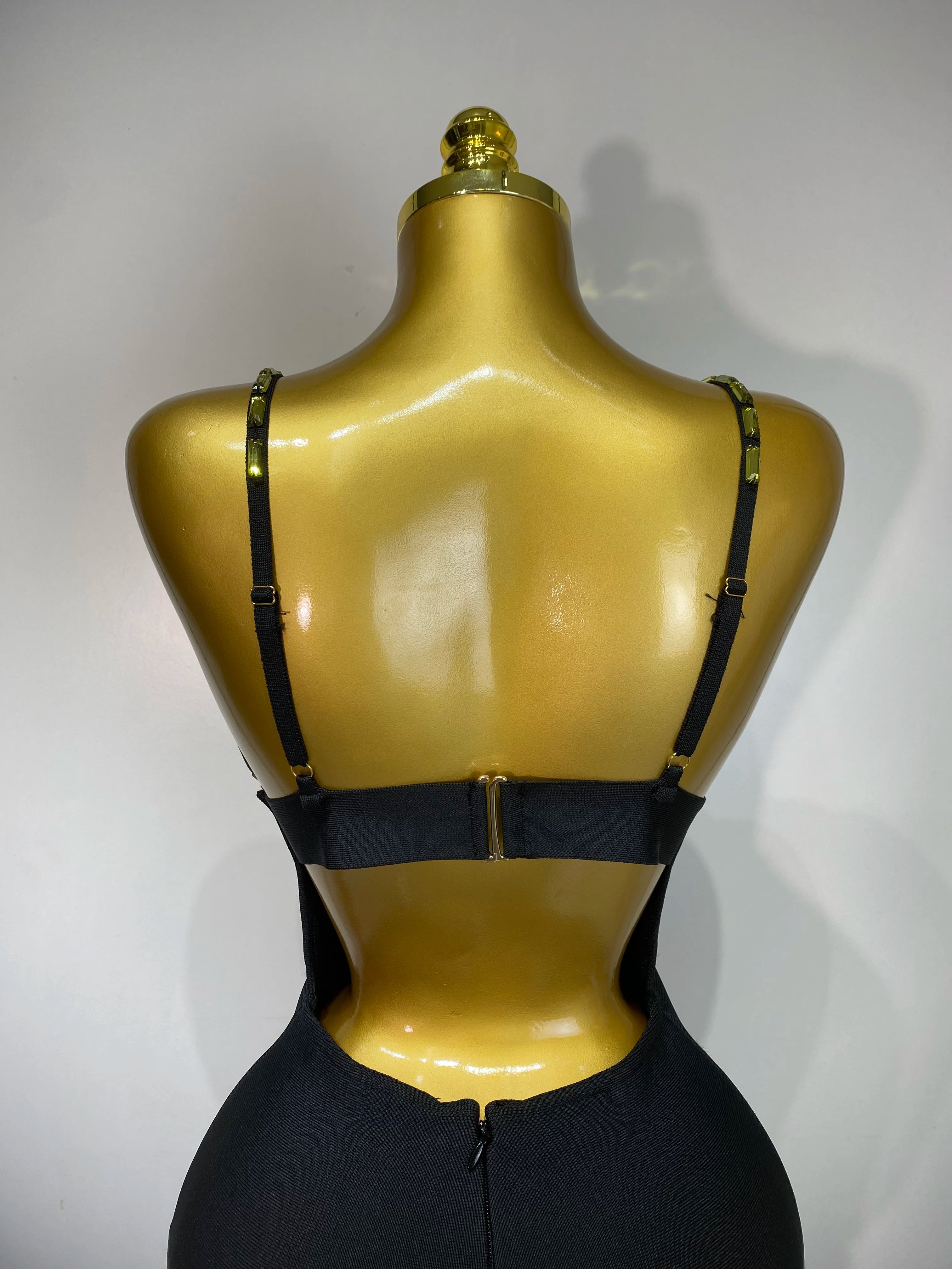 Sparkly Diamonds V Neck Bodycon Bandage Dress