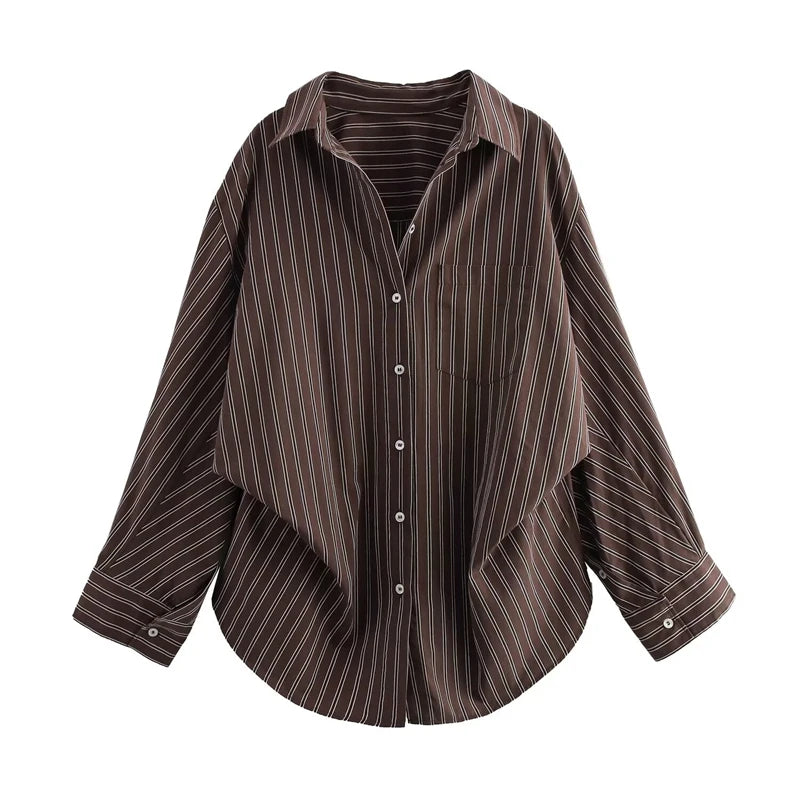 Striped Bat-Sleeve Shirts Casual Shirts