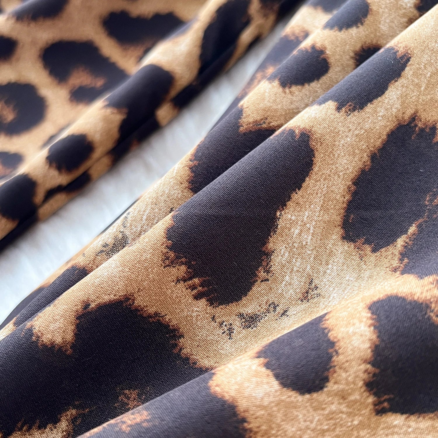 Flared Sleeves Elastic Waist Slim Fit Leopard Print Long Rompers Jumpsuit