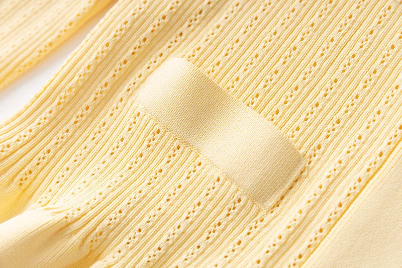 Knitted Elastic Button V-neck Long Sleeved Cardigan Slim Fit Fishtail Skirt Two Piece Set