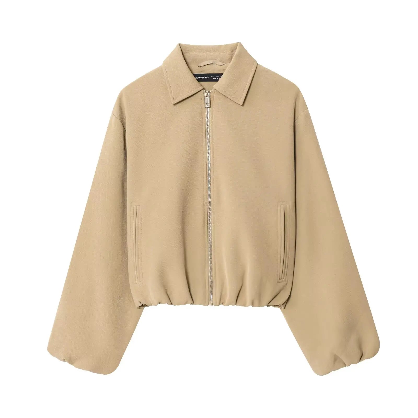 Casual Turn-Down Collar Long Lantern Sleeve  Jacket