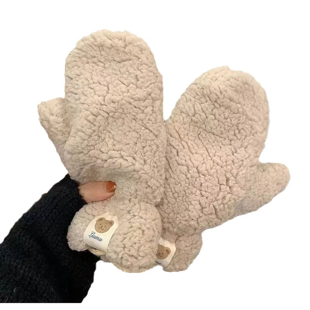 Cute Plush Thickened Winter Gloves