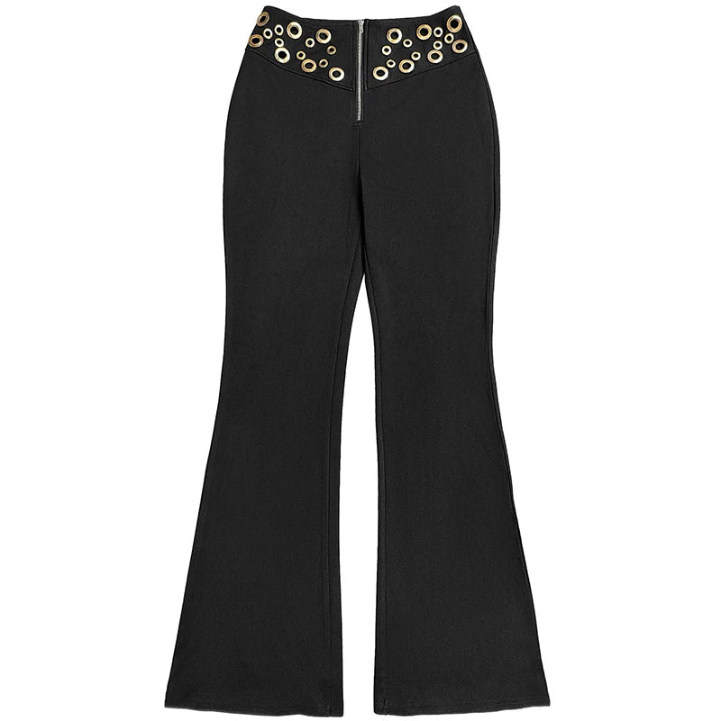 Sequins Crop Top And Wide Legs Pants Two Piece Set