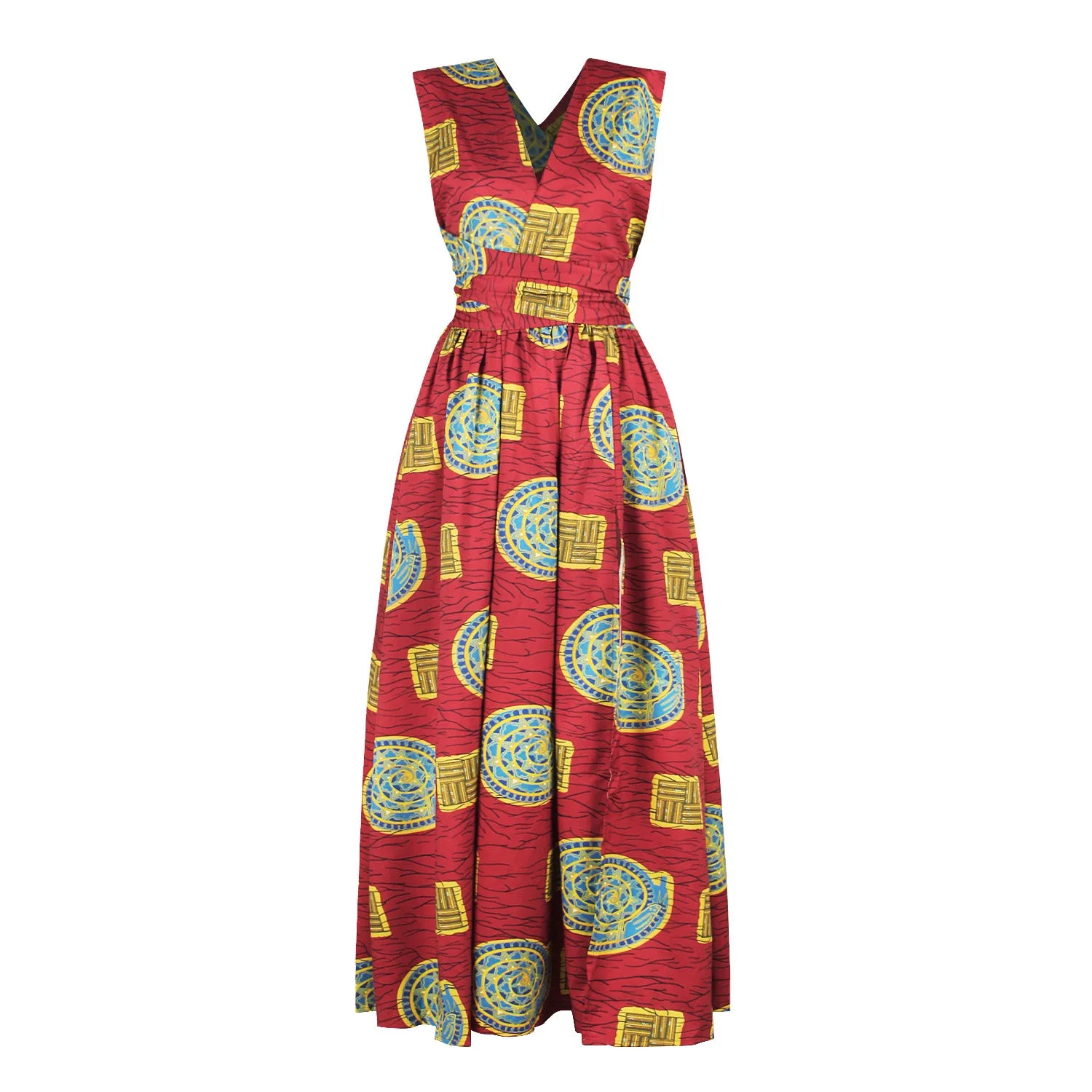 African Style High Waist Printed Floor Length Gown