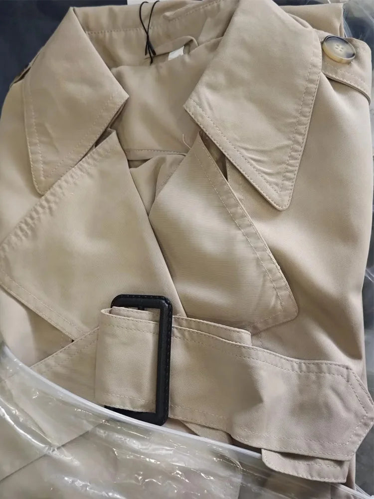 Slim Turn-Down Long Sleeve Trench Coats