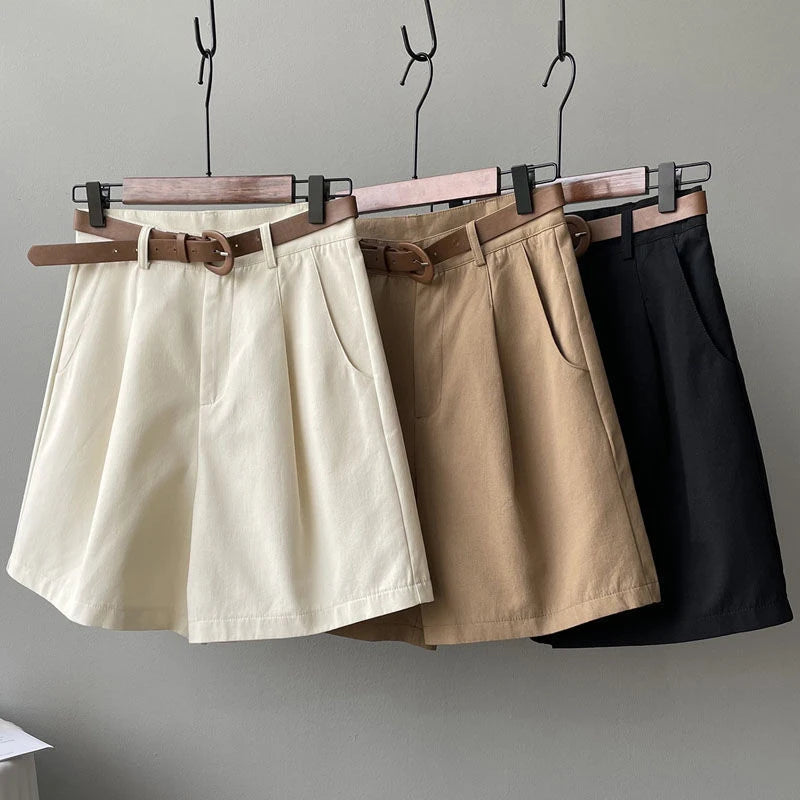 High Waist Wide Leg A Line Casual Loose Shorts