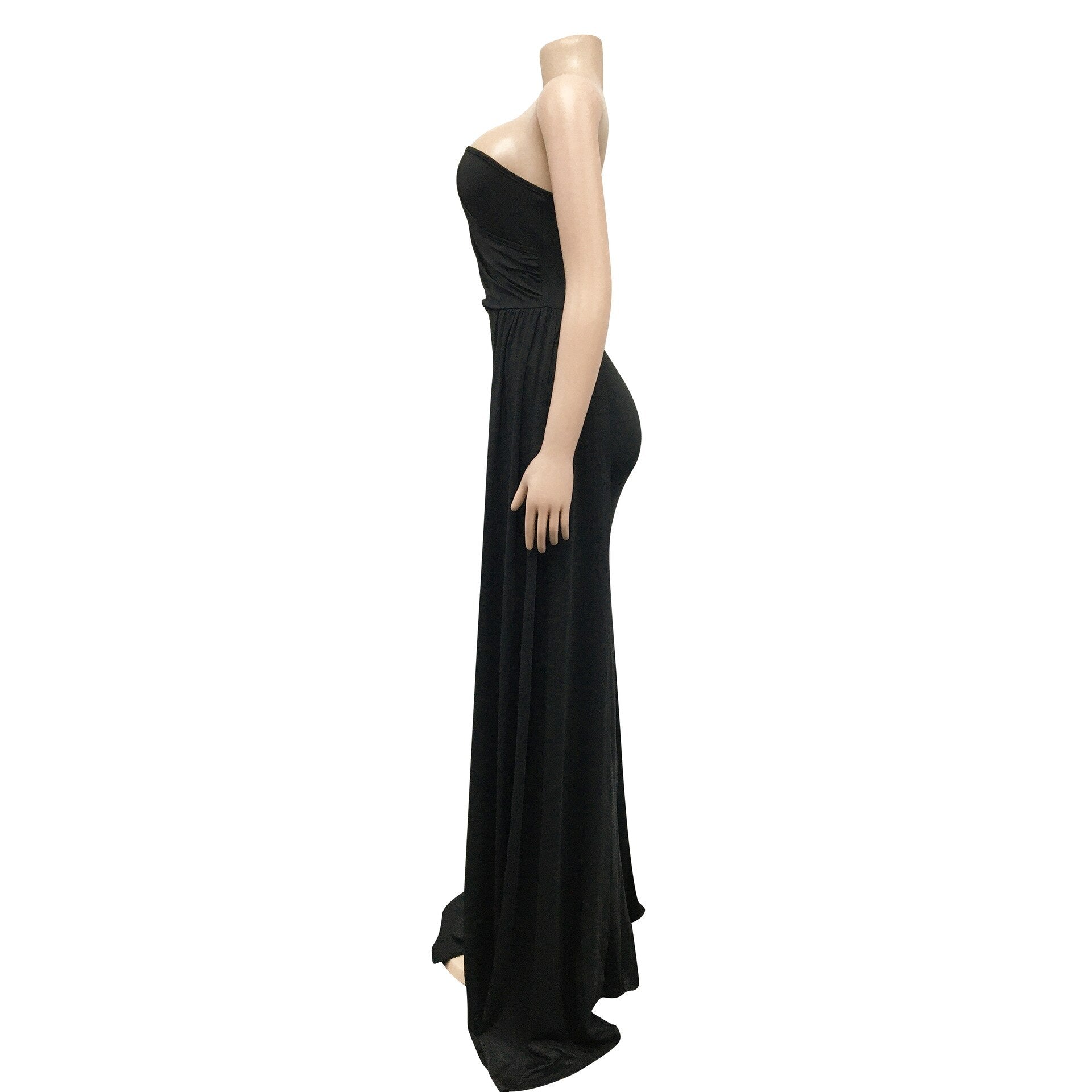 One Shoulder Skew Neck Mermaid Long Maxi Dress