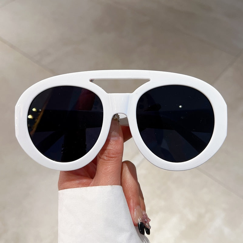 Oversized Round Goggle Trendy Sunglasses