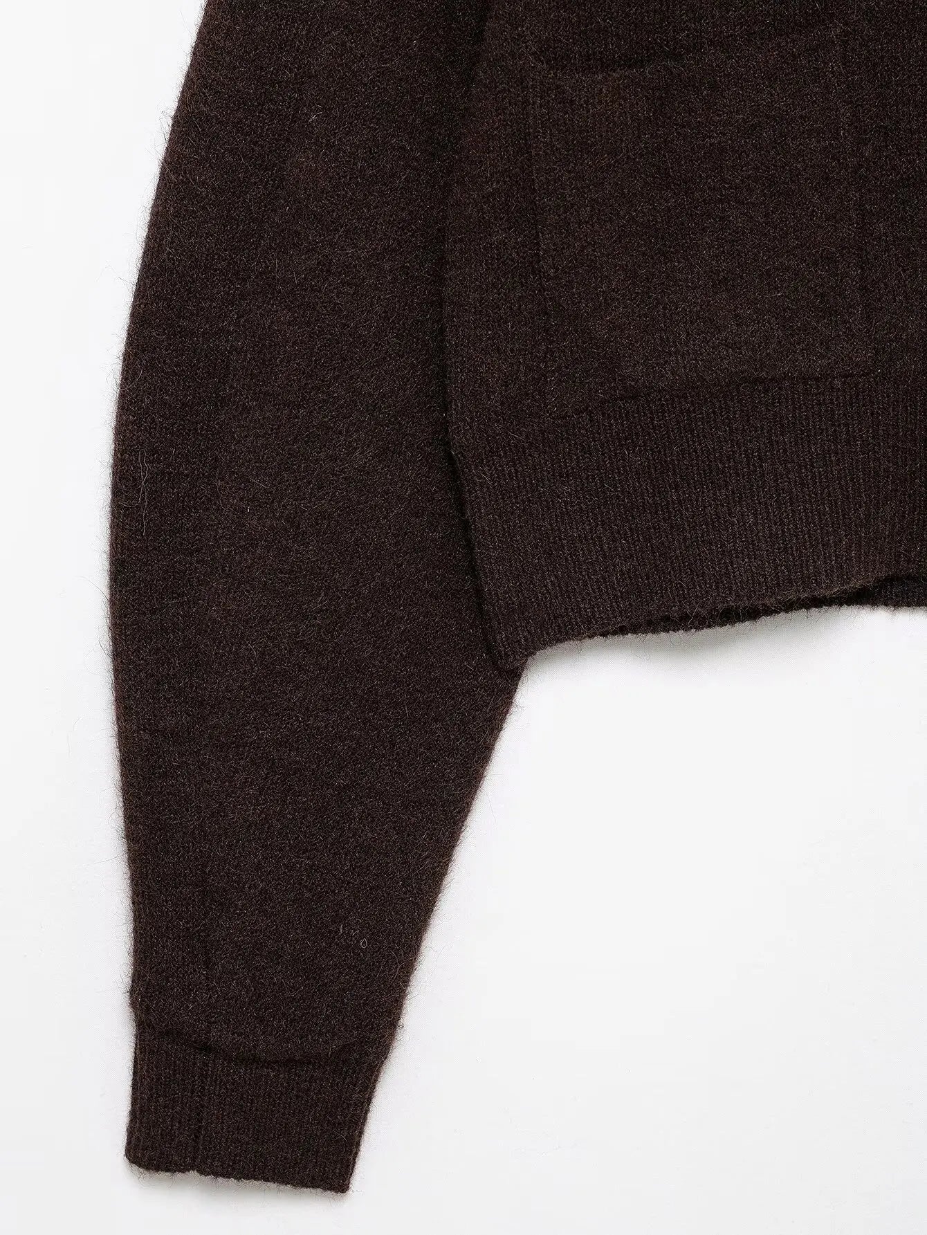 Knitted Two Pieces Autumn Winter Round Neck Long Sleeve Cardigan Sweater Waist Mini Skirt