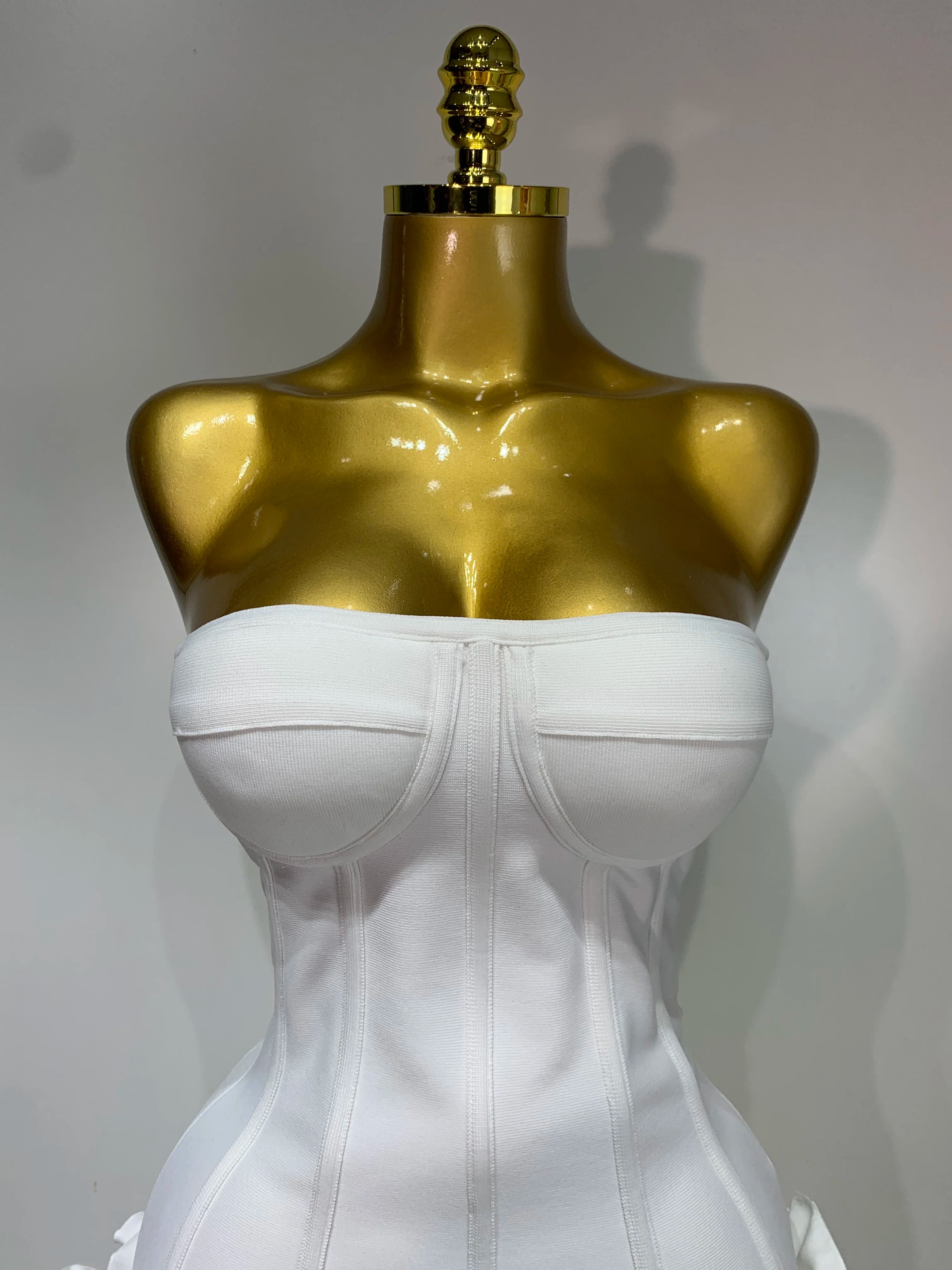 Strapless Bodycon Flowers Mini Bandage Dress