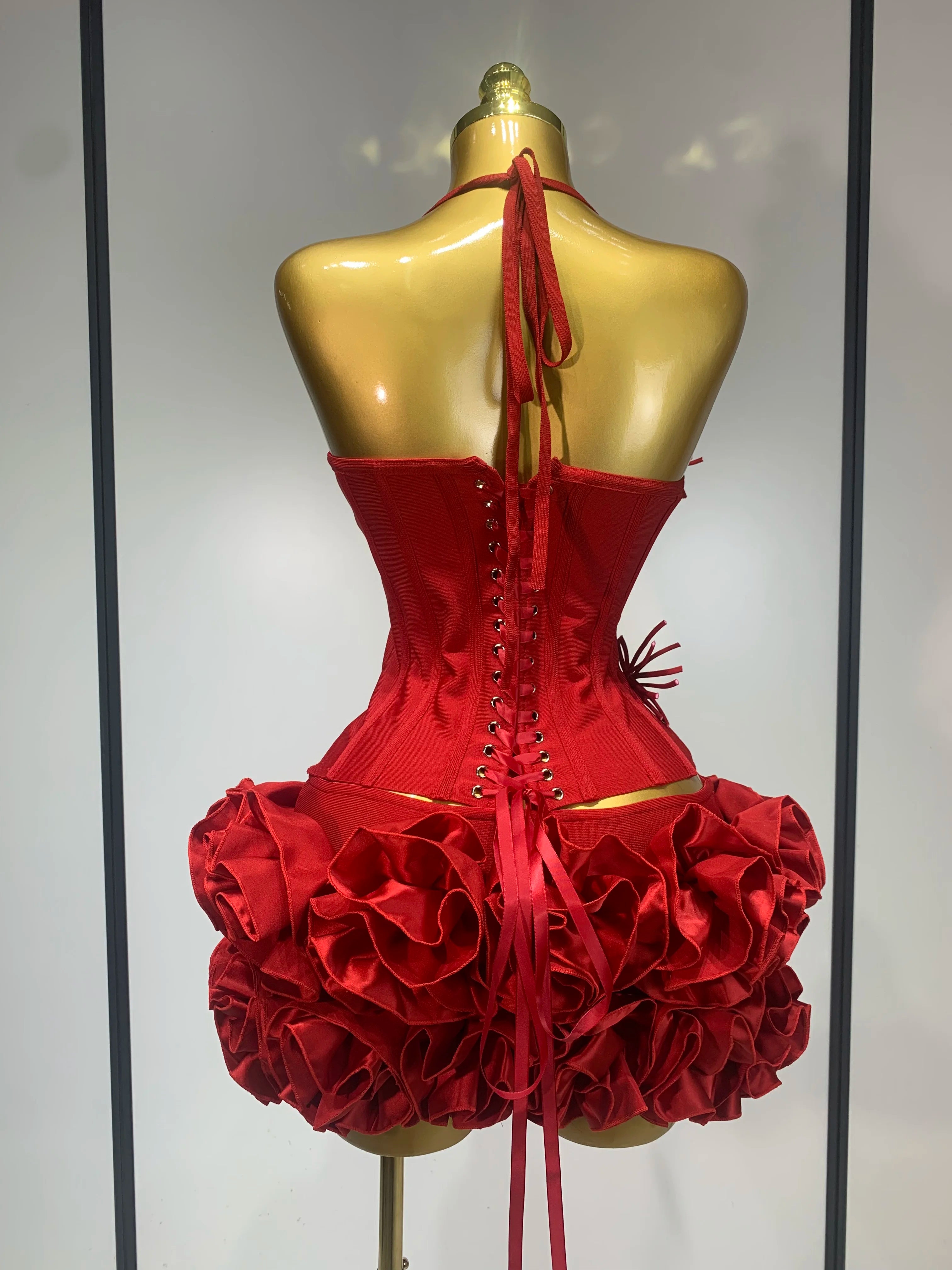 Elegant Luxury Halter Bandage Cocktail Dress