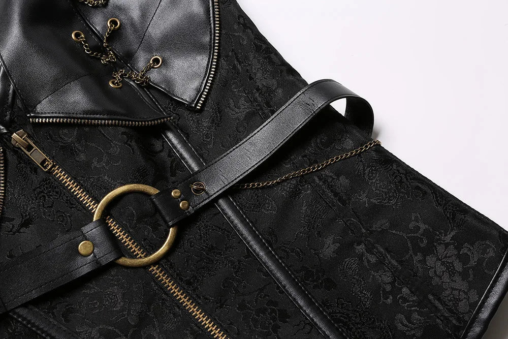 Medieval Viking Pirate Steampunk Leather Corset