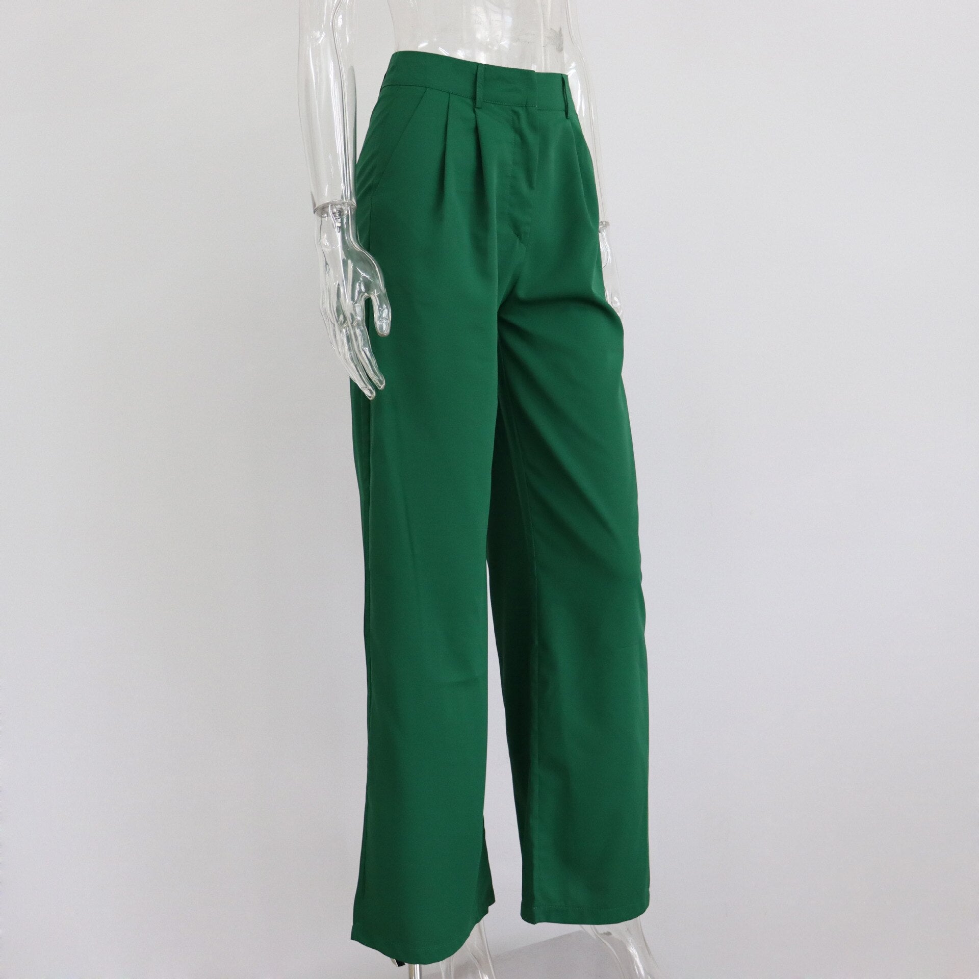 Casual High-waisted Straight Trousers