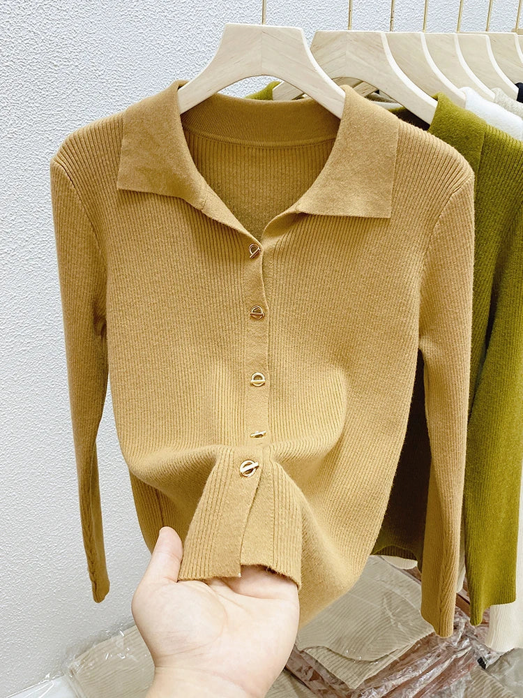 Single Breasted Knitted Sweater Cardigan Jumpers