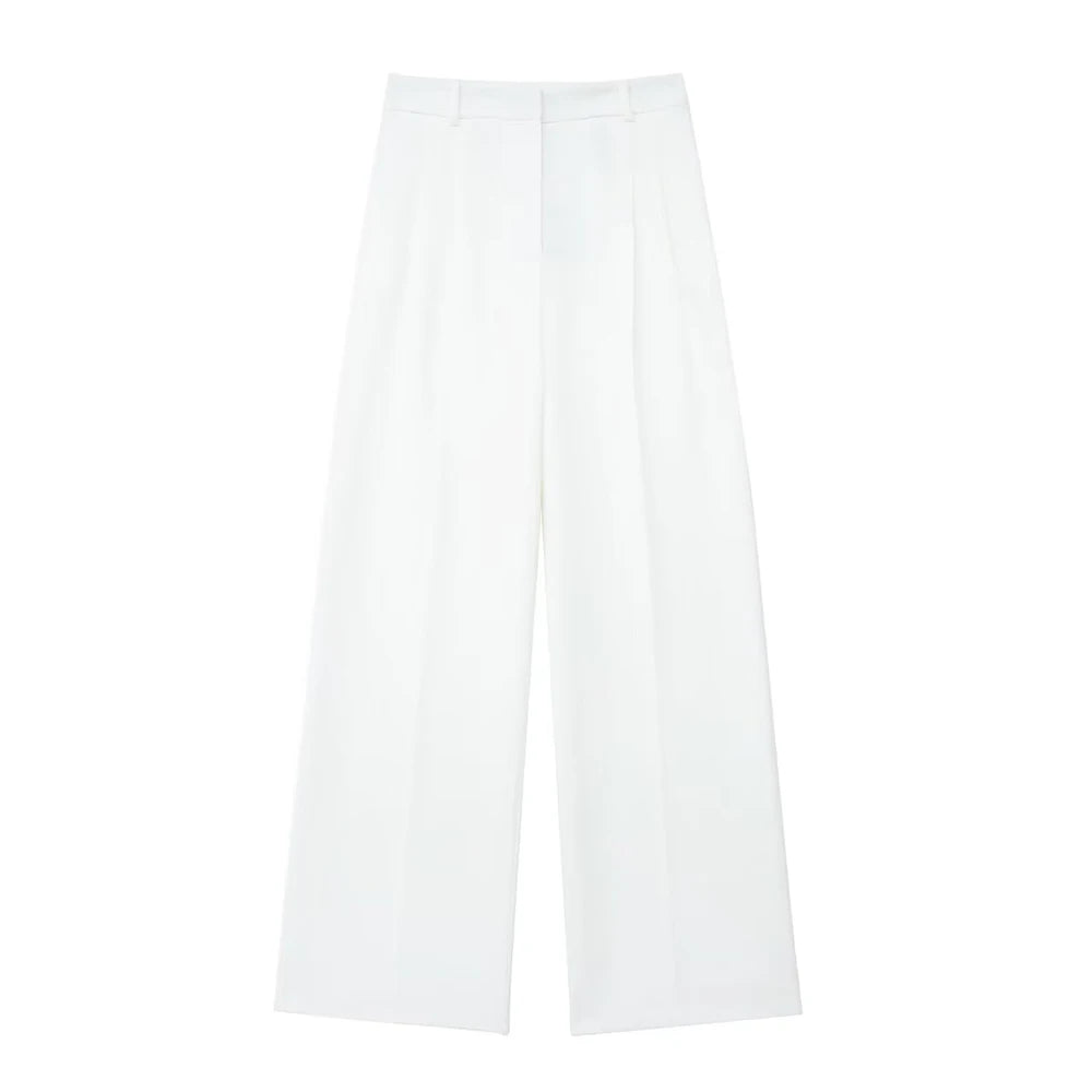 Single Breasted Vest + High Waisted Casual Trousers Set
