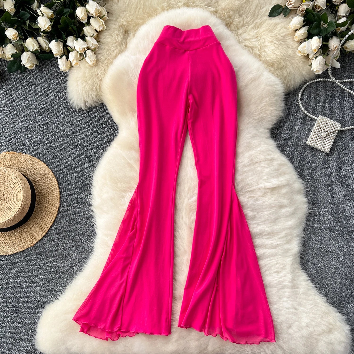 Elastic High Waist Trousers