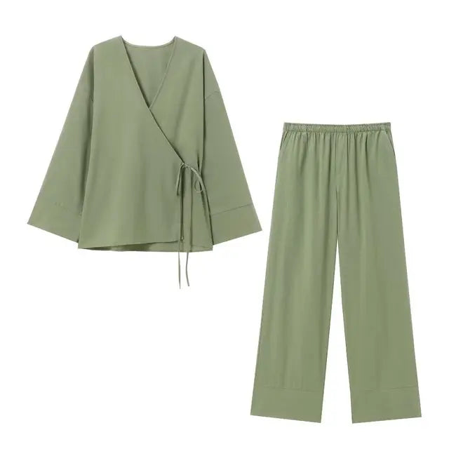 Loose Kimono Shirt  and Casual Trouser