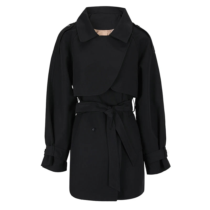 Long Sleeve Loose Fit Windbreaker Trench Coat