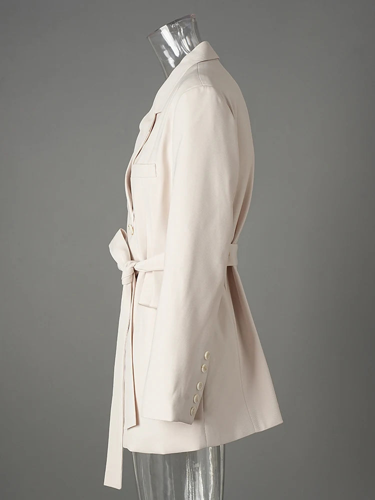 Elegant Lapel Long Sleeve Blazer Jacket