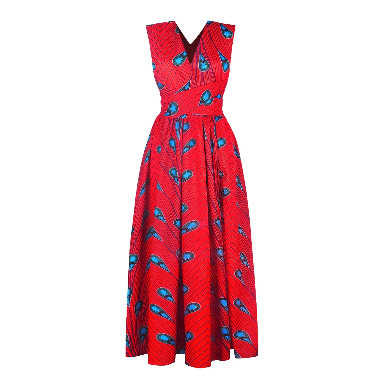 African Style High Waist Printed Floor Length Gown
