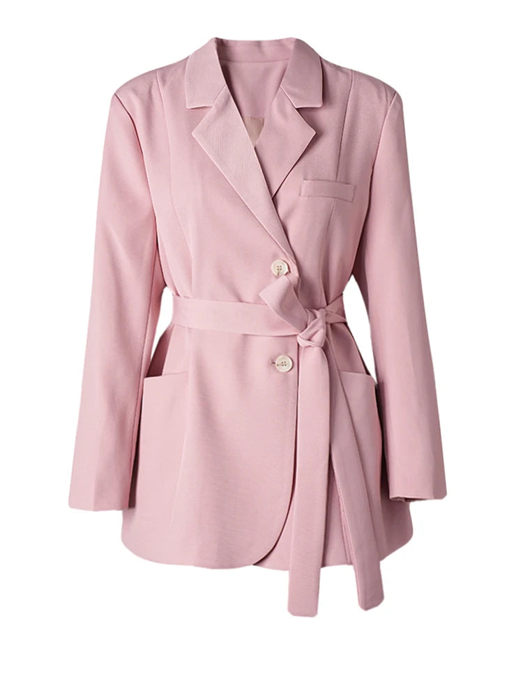 Elegant Lapel Long Sleeve Blazer Jacket