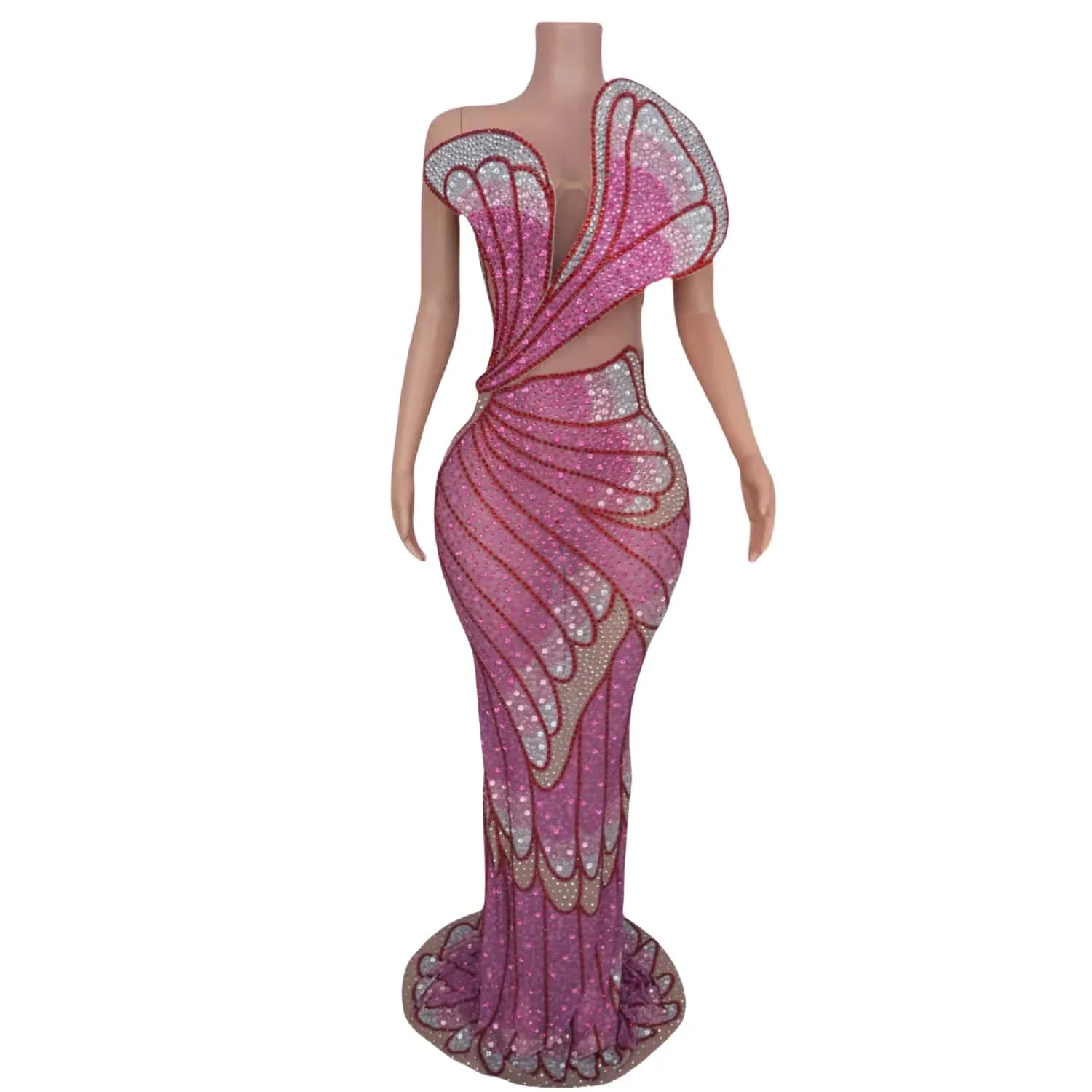 Luxurious Rhinestones Long Dress