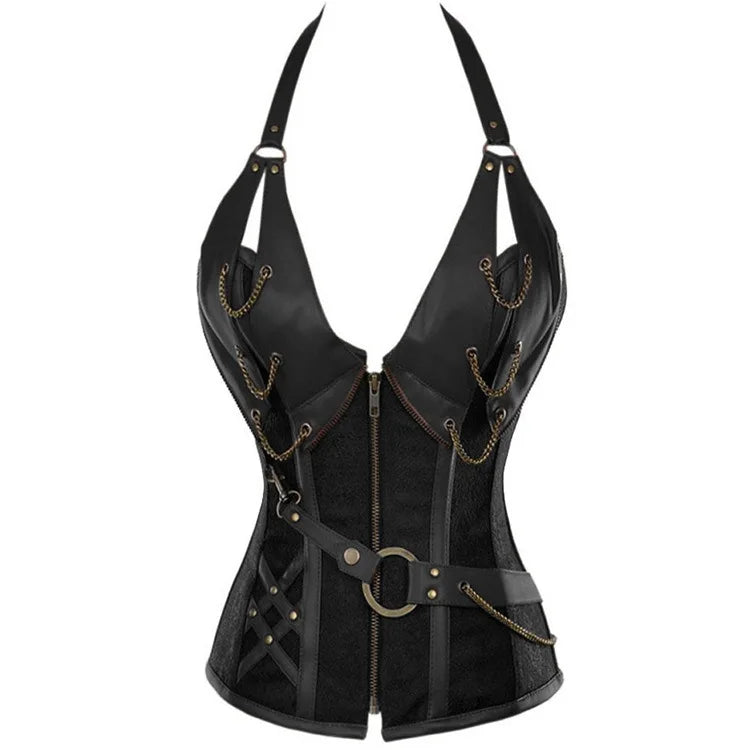 Medieval Viking Pirate Steampunk Leather Corset