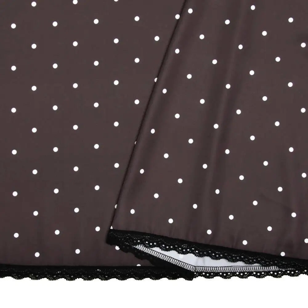 Polka Dot Long Sleeve Patchwork Lace Maxi Dress