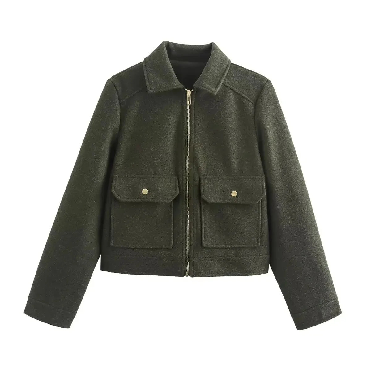 Casual Soft Tweed Zipper Jacket