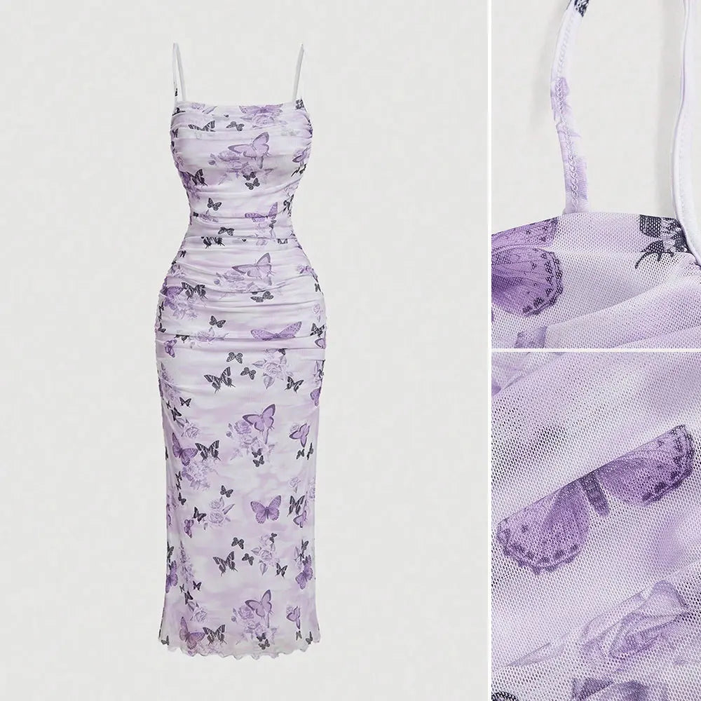 Evening Sleeveless Butterfly Stringy  Dresses