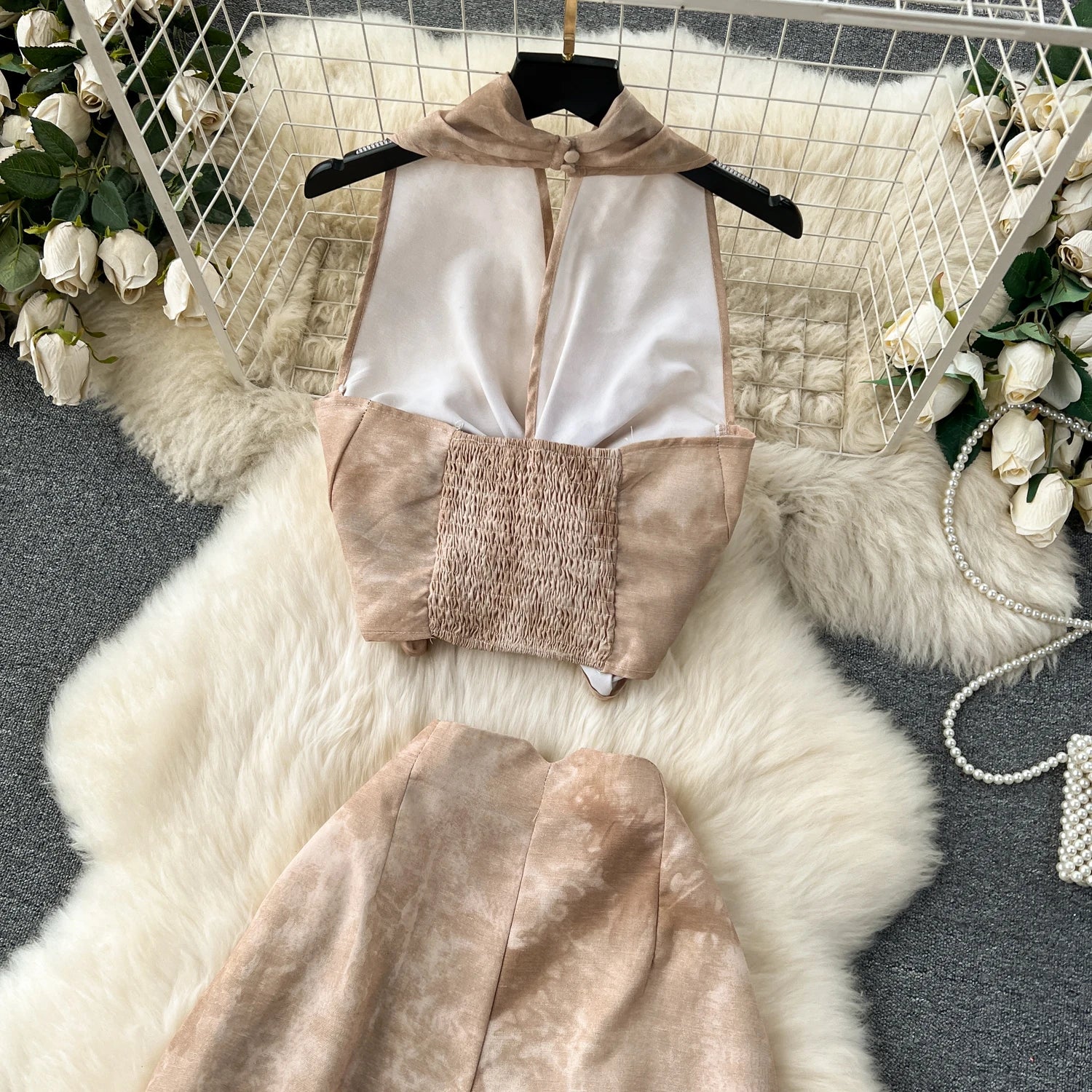 High-End Top plus Casual Wide Leg Pants Two-Piece Set