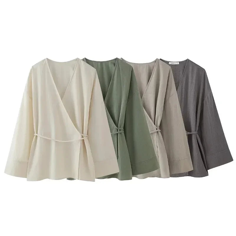 Long Sleeve Vintage Y2k Blouses and Trousers