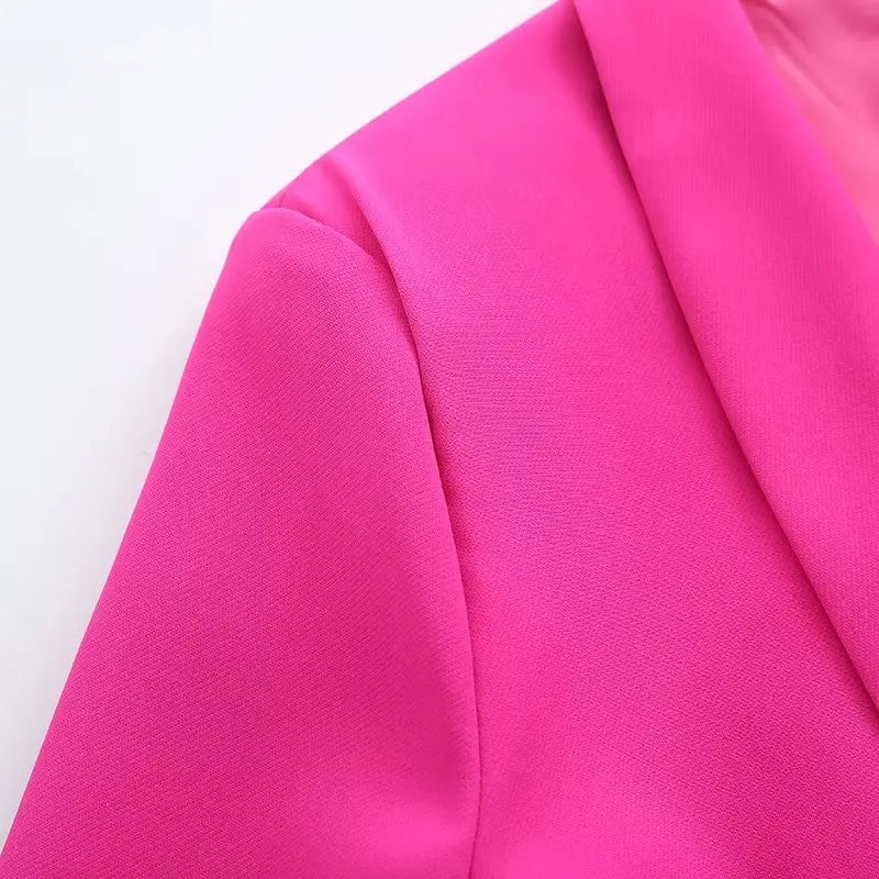 Long Sleeve Belt Bow Blazers Suit Coat Chic Female High Waist Trousers Two Piece Sets