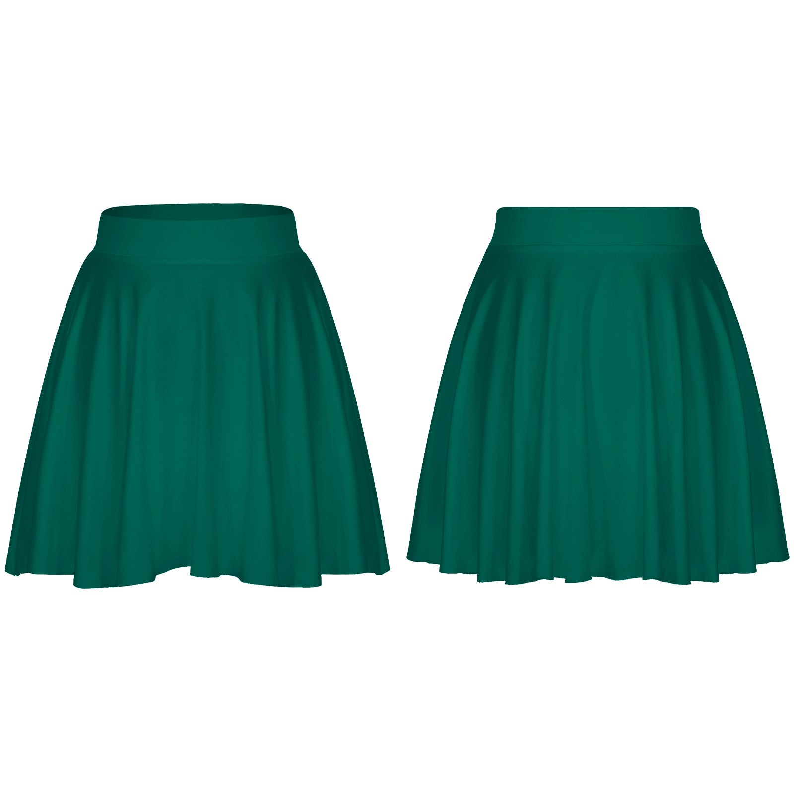 Elastic Waistband Flared Ruffles Skirts