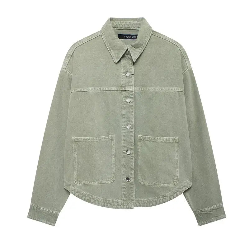 Long Sleeve Versatile Loose Fit Denim Jacket