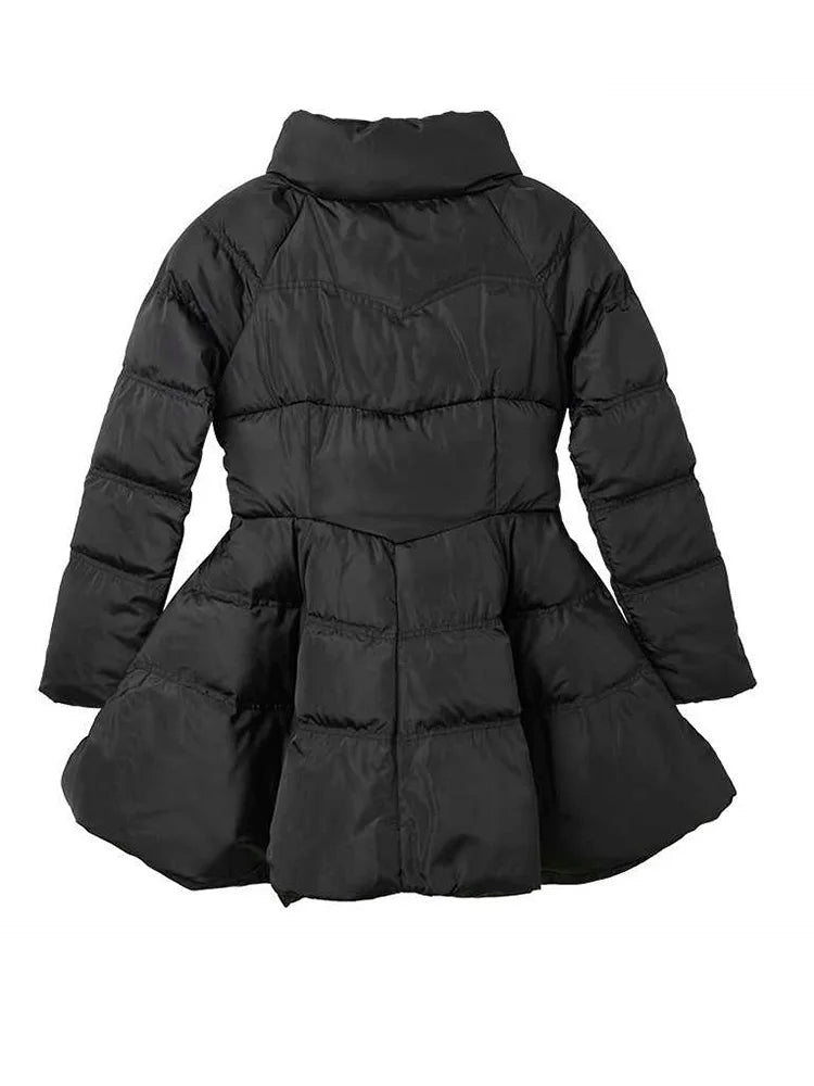 Black Bandage Bow  Cotton-padded Coat