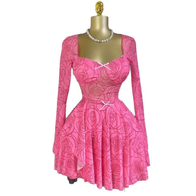 Elegant A Line Long Sleeves High Waist Bodycon Dress