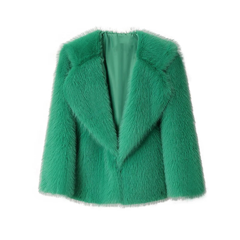 Faux Fur Long Fluffy Overcoat Outerwear