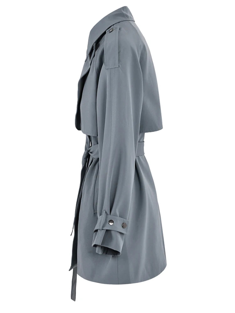 Long Sleeve Loose Fit Windbreaker Trench Coat