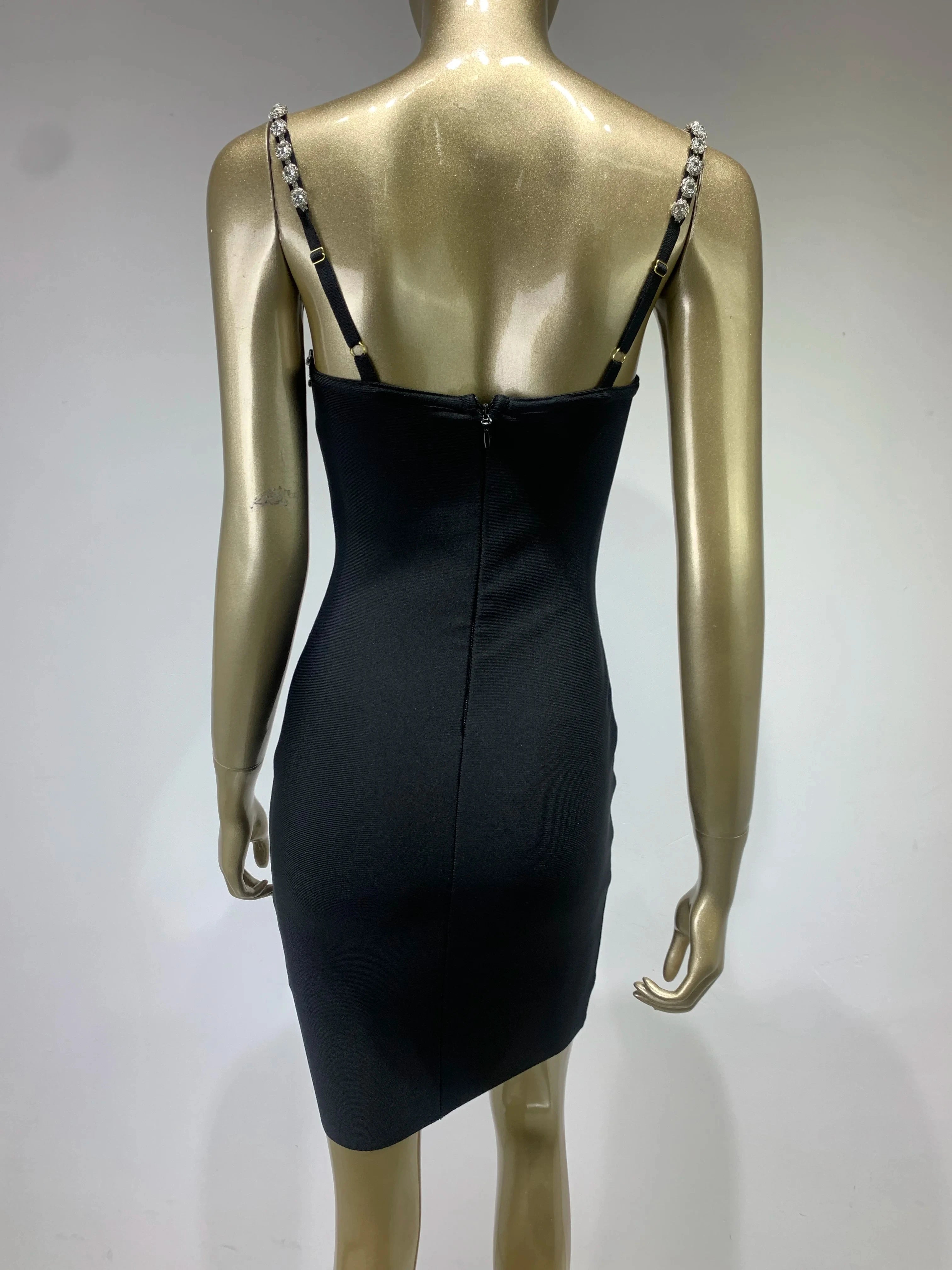 Backless Black Mini Bandage Dress Knitted Party Dress