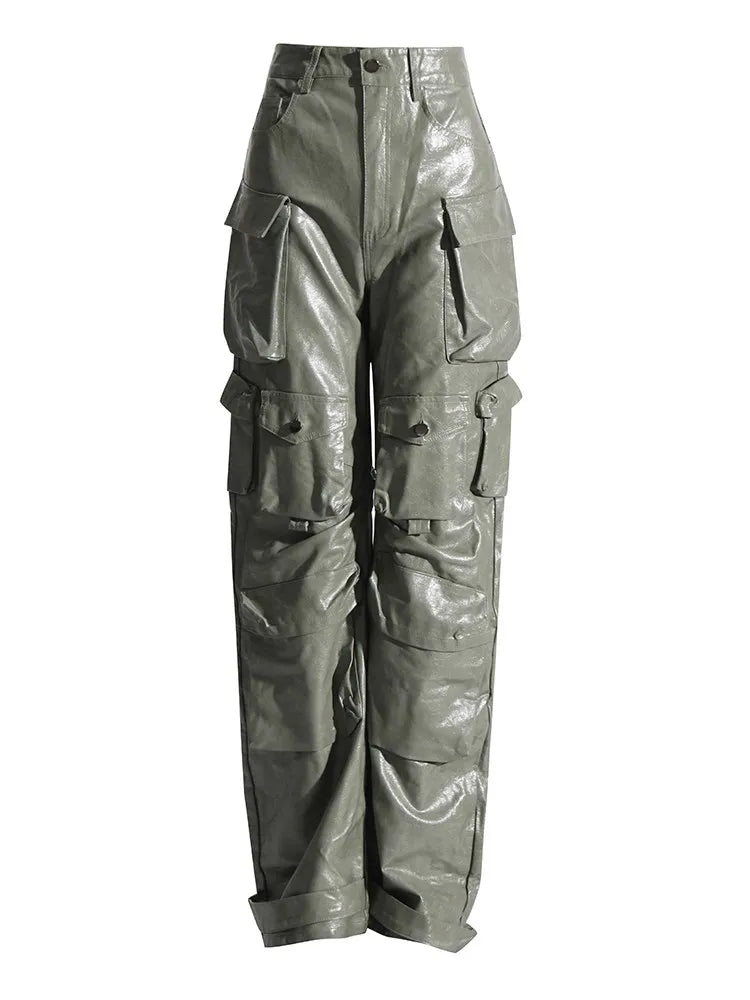 Solid Patchwork Cargo Trousers