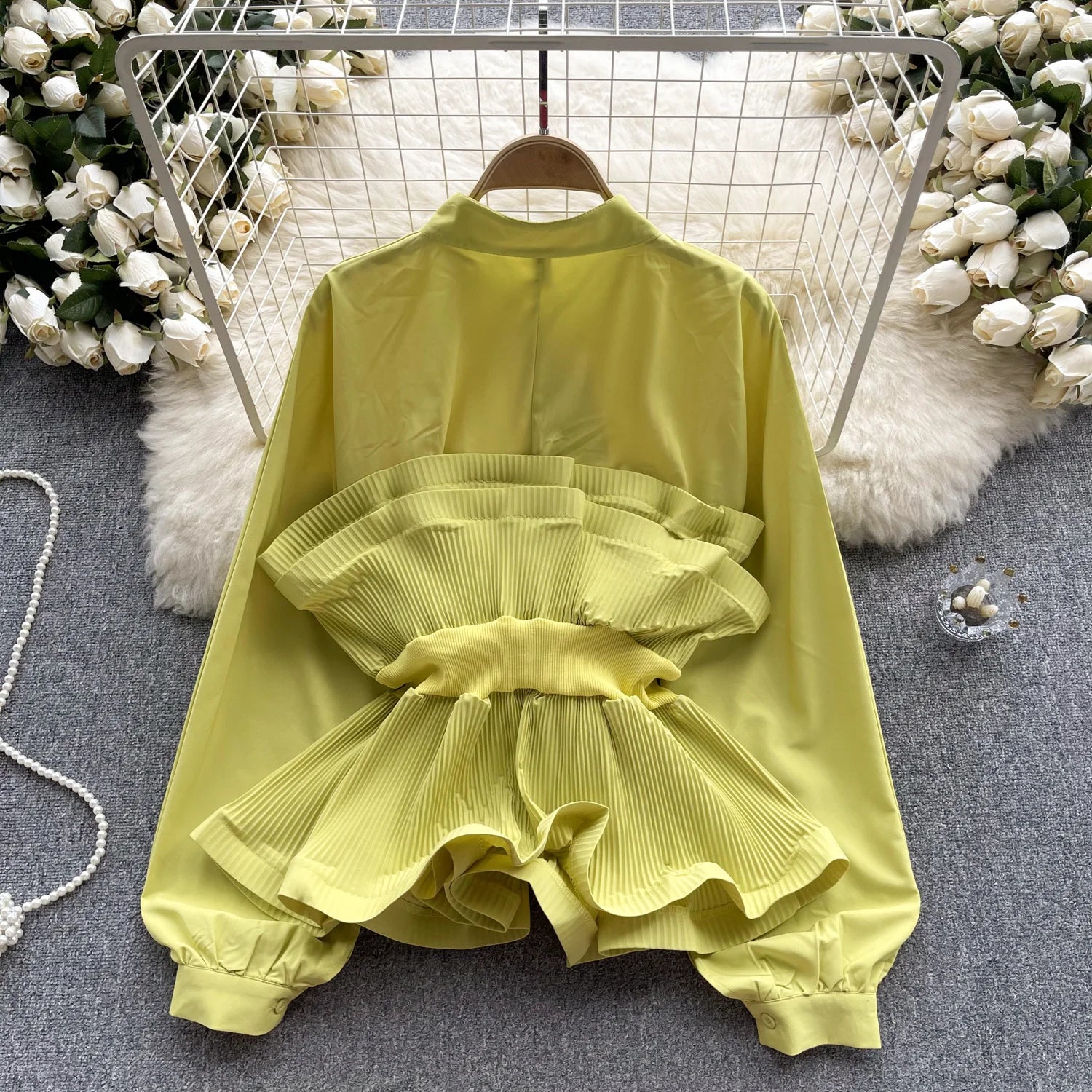 French Chic Long Puff Sleeve Shirts Formal Blouse