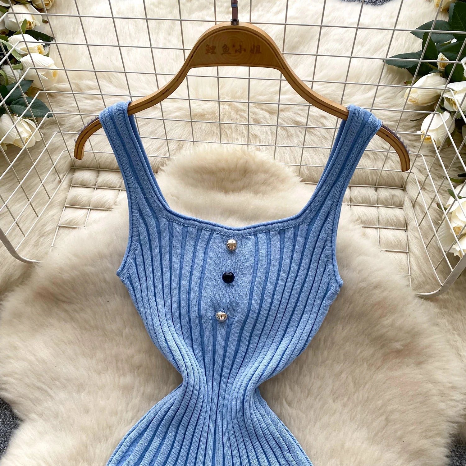 Vintage Sleeveless Elastic French Style Dress