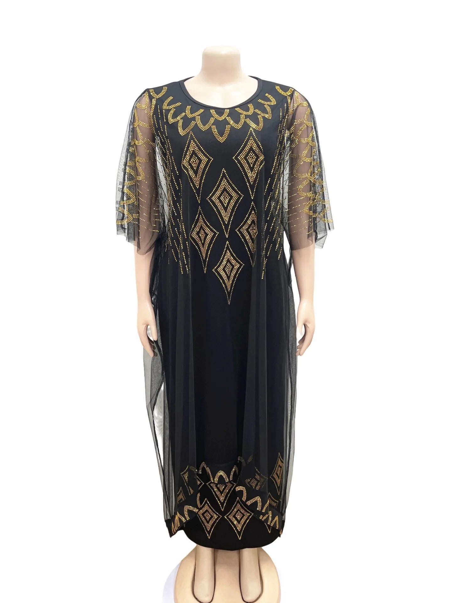 Hot Drill Abaya Robe Femme Dress