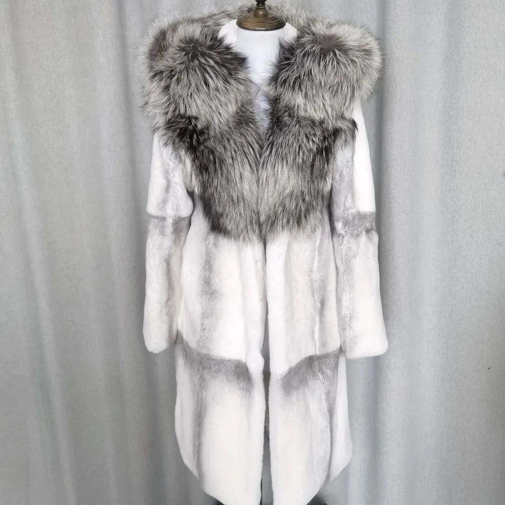 Natural Real Fur Rex Rabbit Fur Jacket Coa4