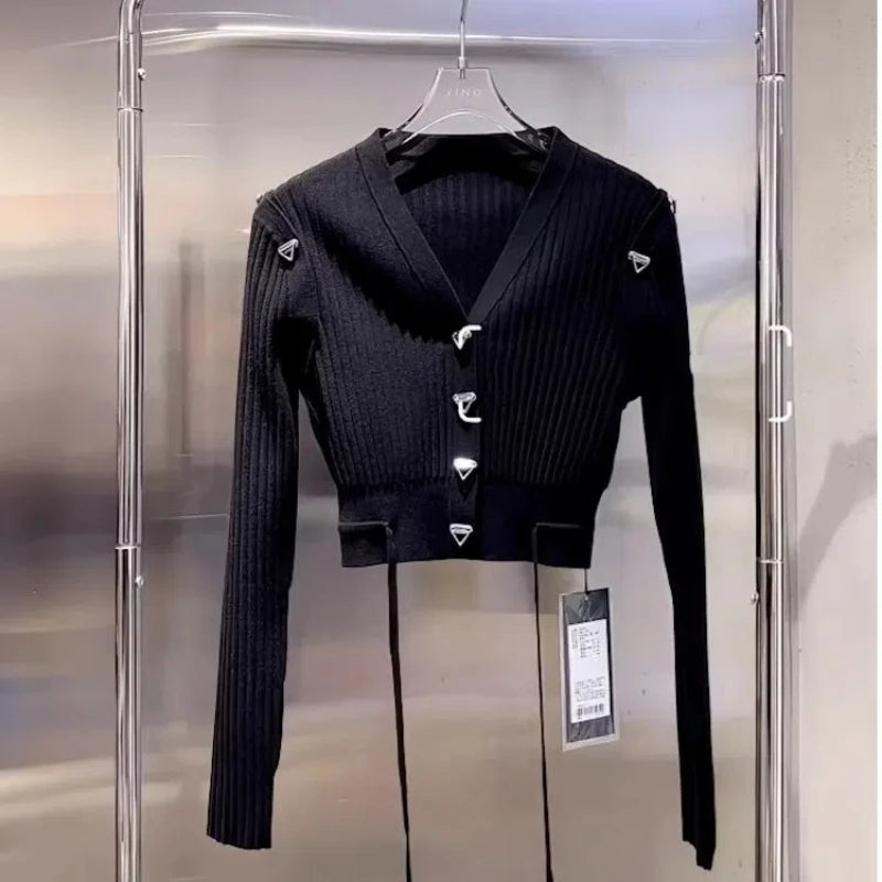 Long Sleeve Patchwork Short Sweaters Top