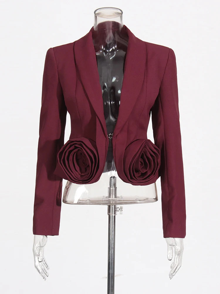 Two Piece Set Lapel Long Sleeve Spliced Appliques Coats High Waist A Line Skirt Set